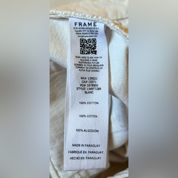 FRAME “The Low Boot” White Jeans - Picture 8 of 9